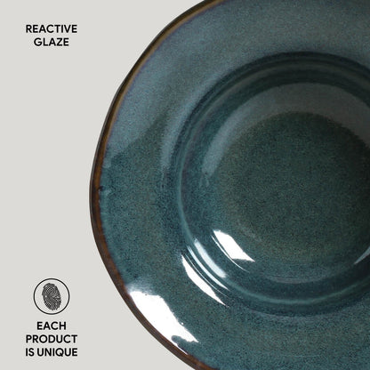 Porto Brasil OCEANO DEEP RIM PLATE  STONEWARE dia. 7.48x2.17"  SKU: '16014106701