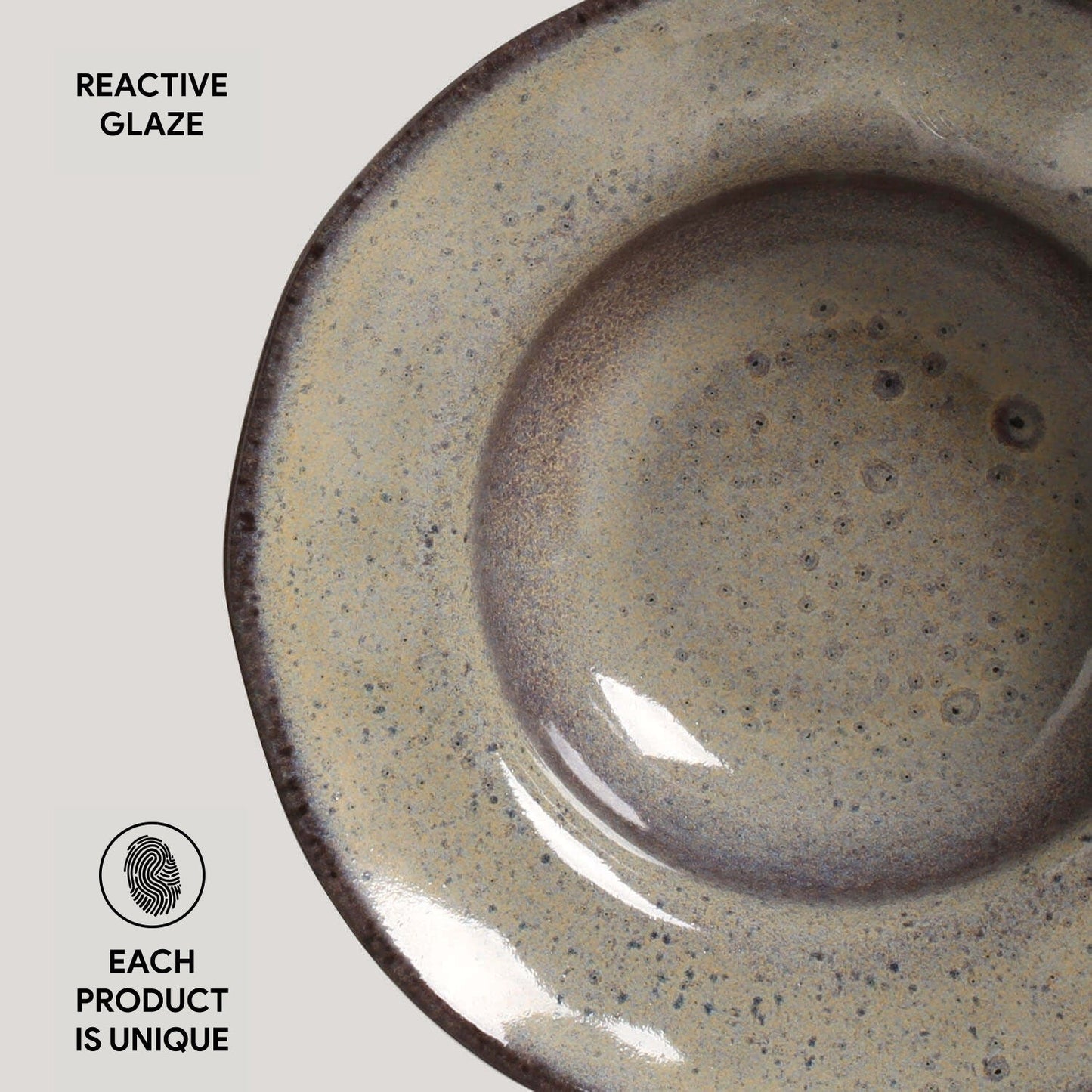 Porto Brasil TOURMALINE DEEP RIM PLATE  STONEWARE dia. 7.48x2.17"  SKU: '16014108901