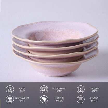 Porto Brasil LITCHI DEEP RIM PLATE  STONEWARE dia. 7.48x2.17"  SKU: '16014109201