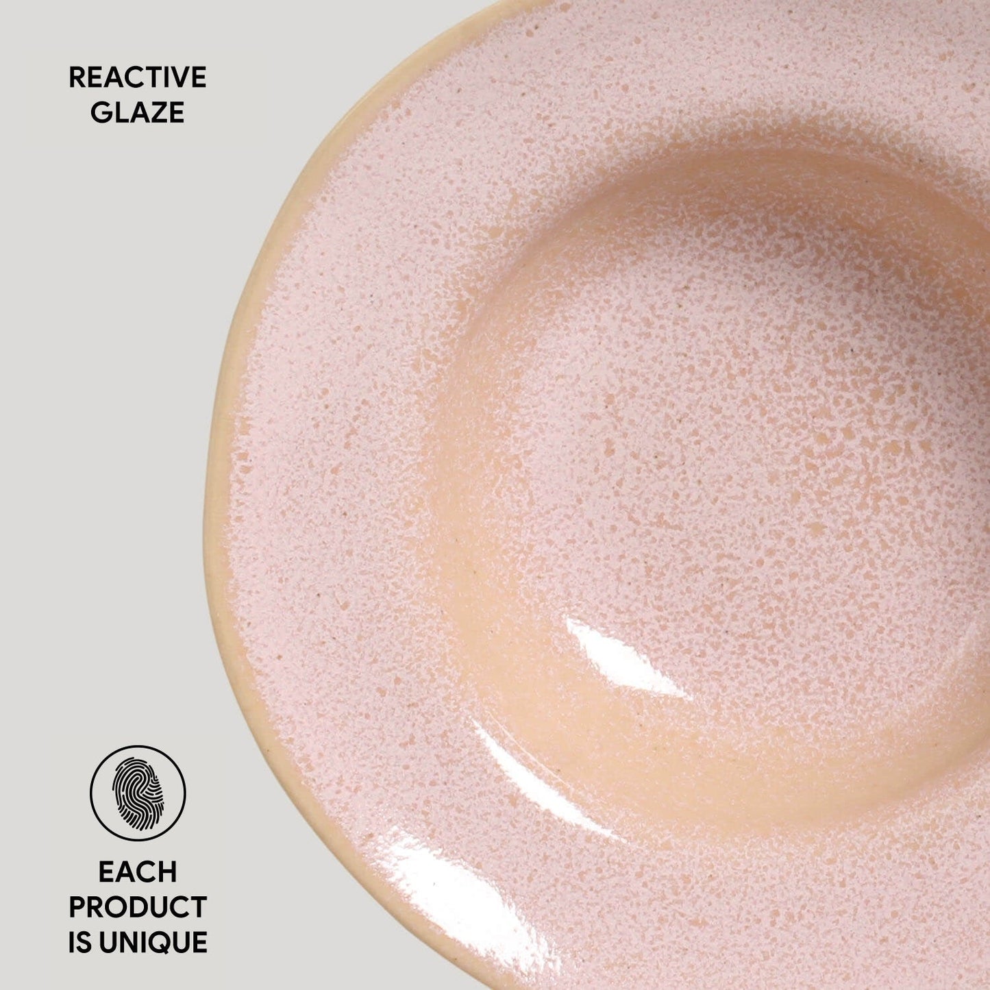 Porto Brasil LITCHI DEEP RIM PLATE  STONEWARE dia. 7.48x2.17"  SKU: '16014109201