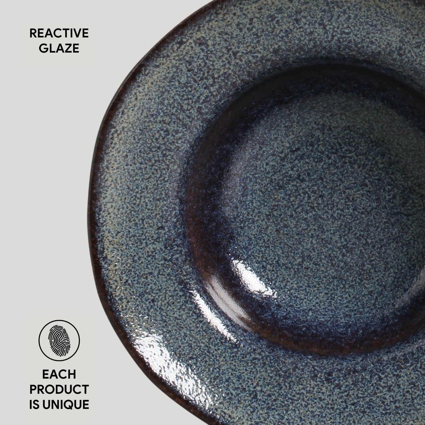Porto Brasil TITANIUM DEEP RIM PLATE  STONEWARE dia. 7.48x2.17"  SKU: '16014109401