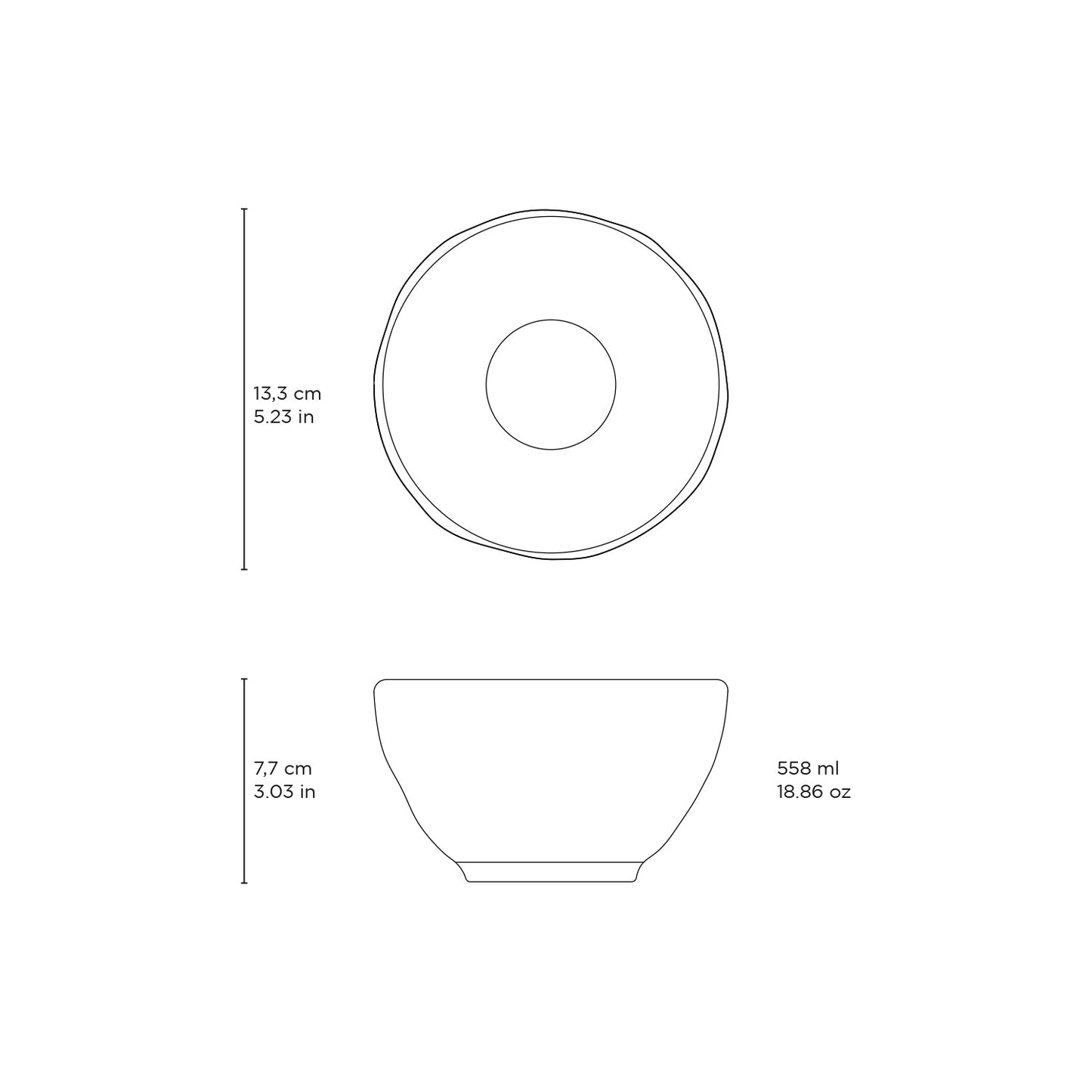 Porto Brasil LATTE BOWL ORGANIC STONEWARE dia. 5.24"  SKU: '1914108501