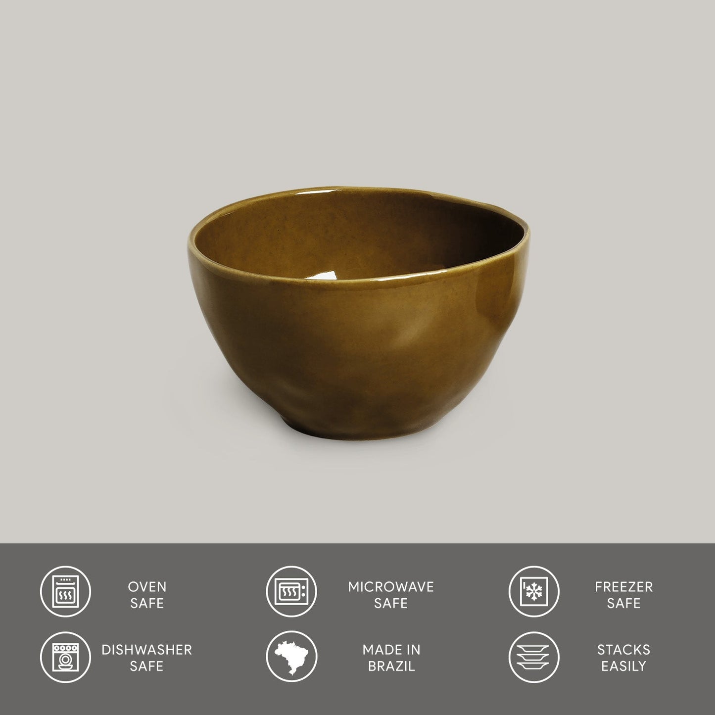 Porto Brasil AMBER BOWL ORGANIC STONEWARE dia. 5.24"  SKU: '191477101