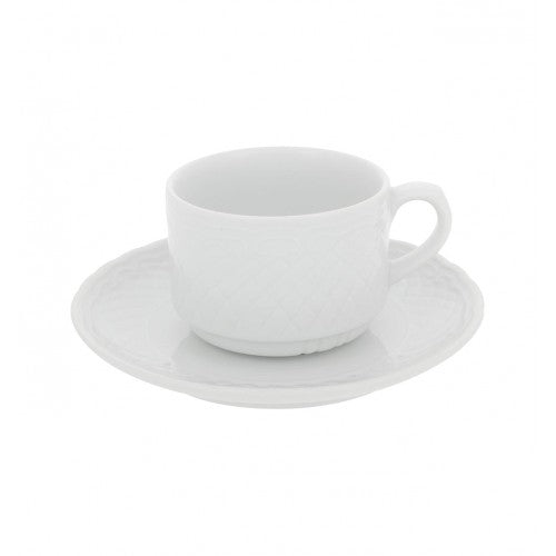 Vista Alegre Escorial White - Breakfast Cup & Saucer 510/28 SKU: 22000434