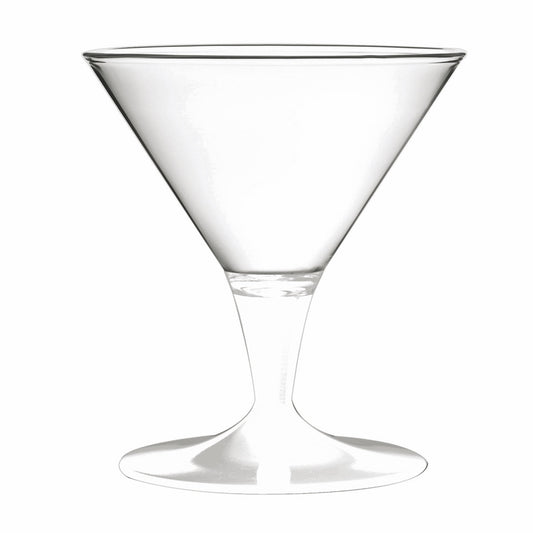 Polycarbonate Ice Cream Cup, Clear Bowl With Solid Color Stem And Foot White