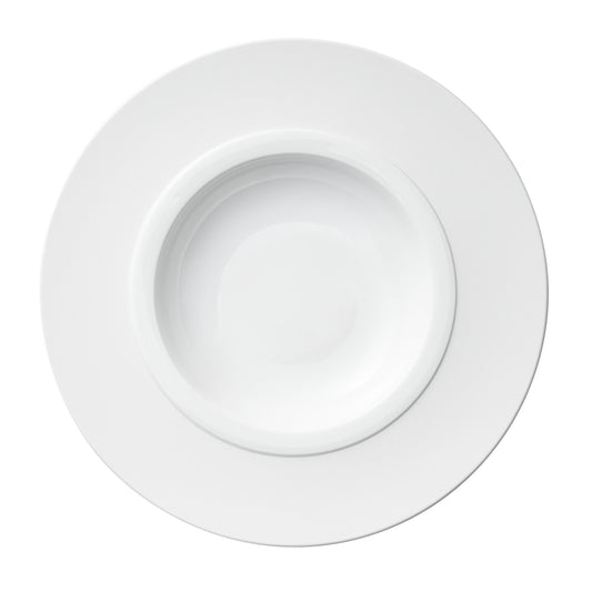 Round shallow bowl w/wide-rim - ext. 10 1/4" - int. 5 1/2" - White 10" 5/8