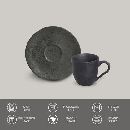 Porto Brasil CHROMIUM ORGANIC COFFEE CUP + ORGANIC SAUCER  SKU: '351474601