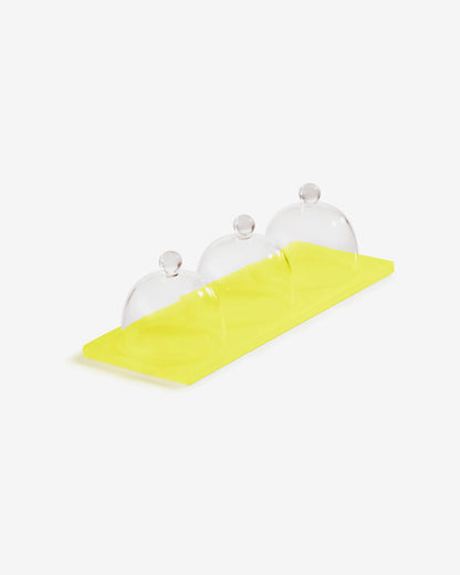 TRAY WITH 3 CLOCHES
