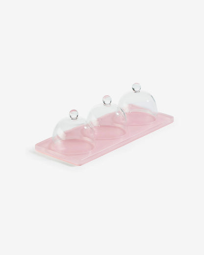 TRAY WITH 3 DOME