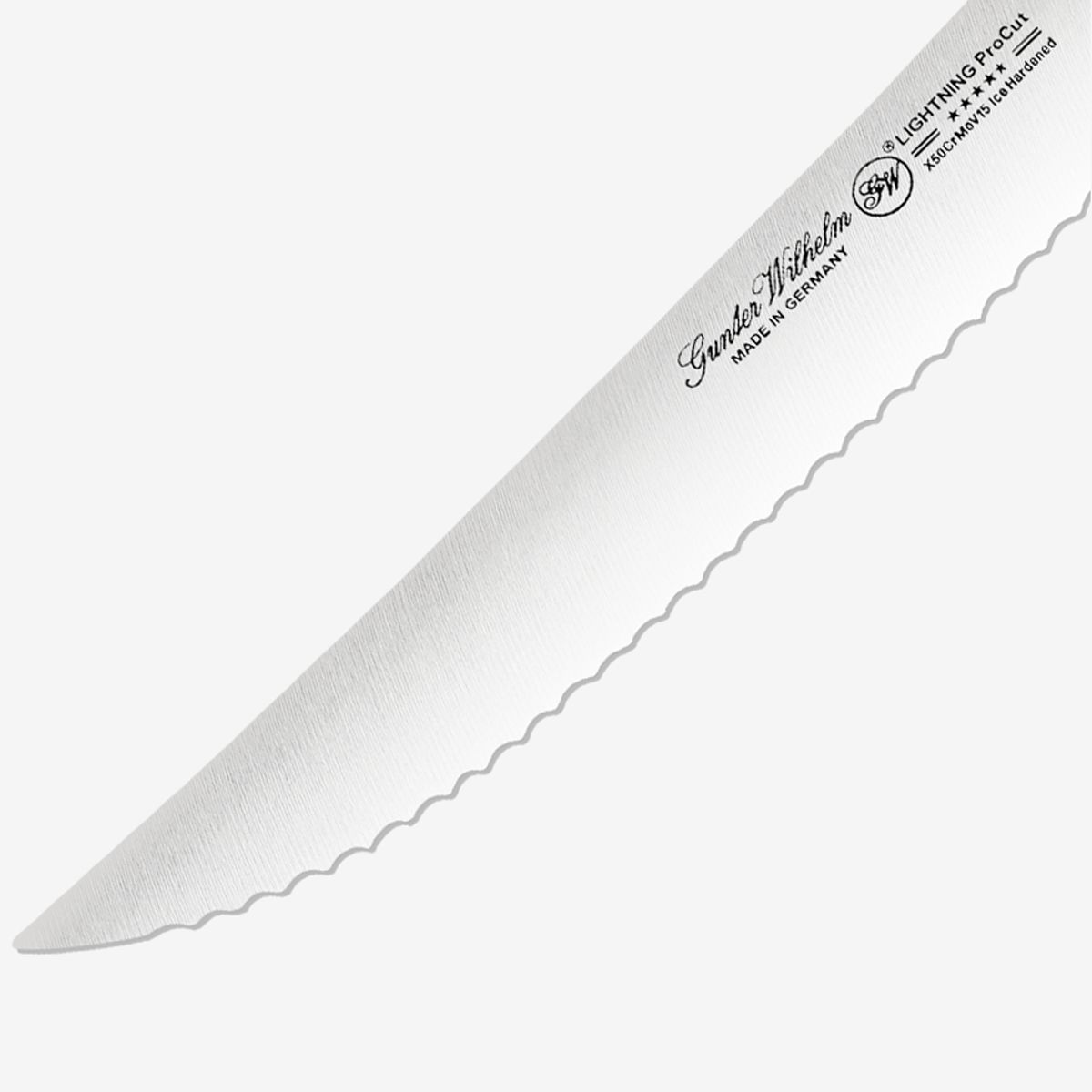 Gunter Wilhelm Lightning Utility/Steak Knife Serrated, 5 Inch | Brown and Grey ABS Handle SKU: 10-113-1105