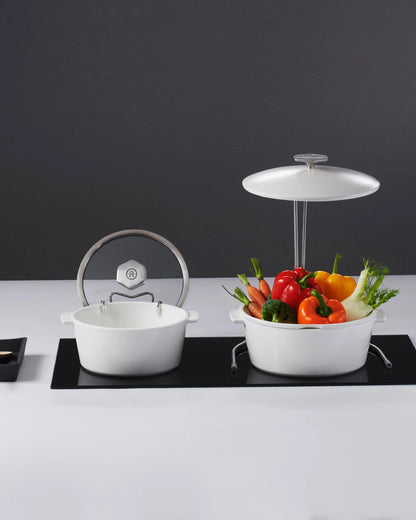 Revol REVOLUTION 2 ROUND COCOTTE 10.25''/26cm Satin white Induction SKU: '649856