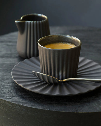 Revol PEKOE SUGAR BOWL WITH LID 10CL Black Smooth Dark Metal SKU: '653639