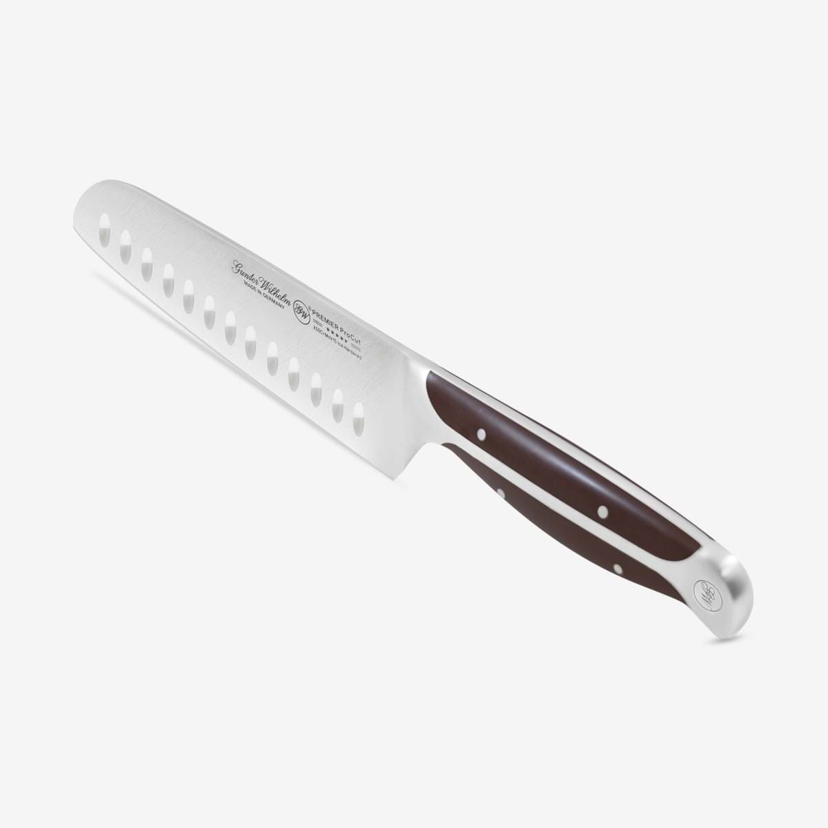 Gunter Wilhelm Premier Santoku Knife, 7 Inch | Dark Brown ABS Handle SKU: 30-315-0407