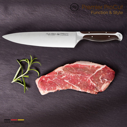 Gunter Wilhelm Premier Chef Knife, 8 Inch | Dark Brown ABS Handle SKU: 30-308-0108