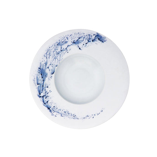 JL Coquet  BLUE IMPRESSION - Assiette creuse ? aile MM 9.06 Inch SKU: HOR1024BIMPBLNC000