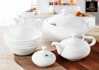 Variety of fine porcelain tableware