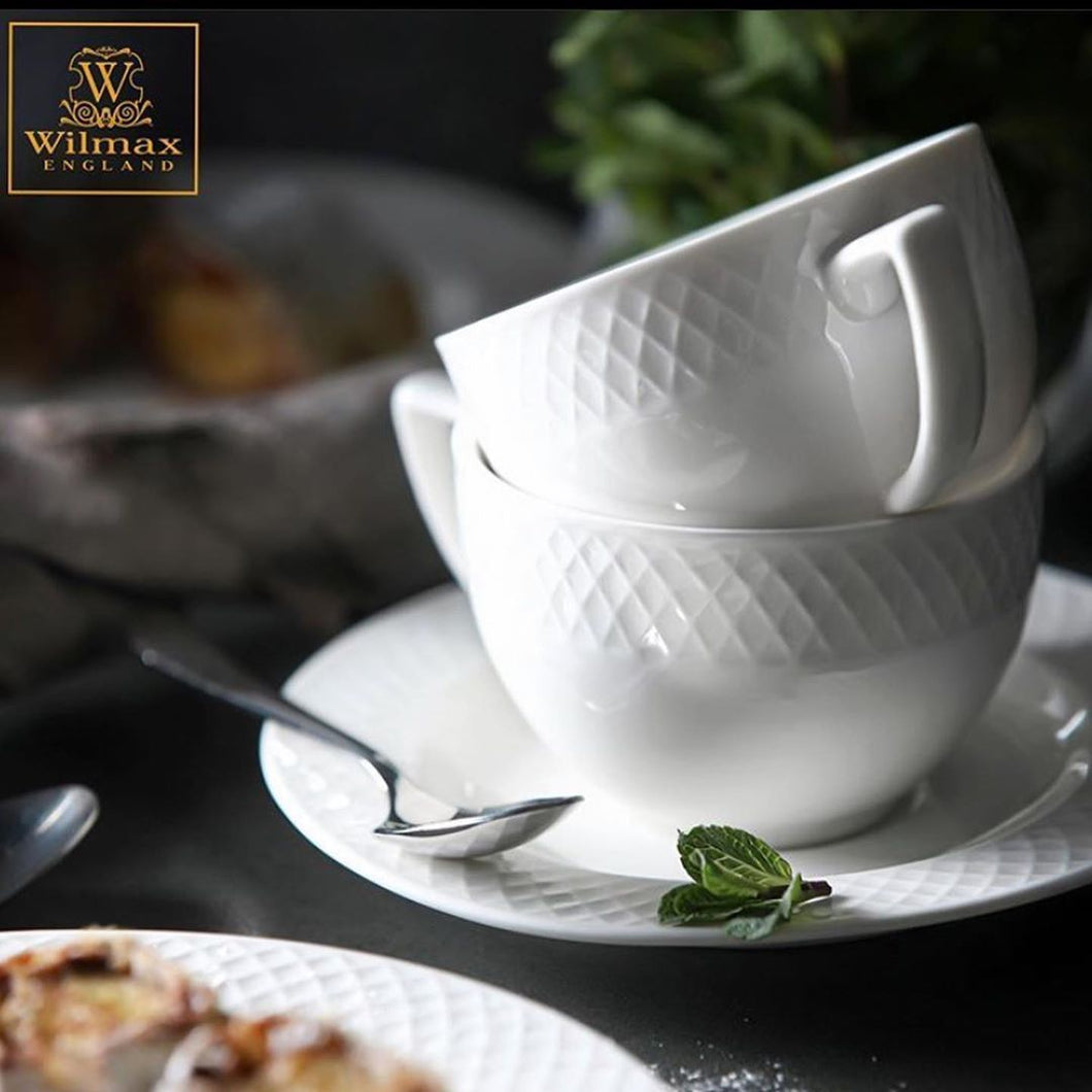 White 6 Oz  180 Ml Tea Cup & Saucer – Wilmax Porcelain