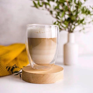 Double-Wall Glass Coffee Mugs, Small