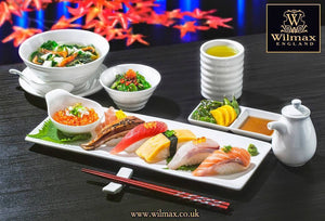 Set Of 3 White Sushi/Canape Dish 14" inch X 5.5" inch | 36 X 14 Cm
