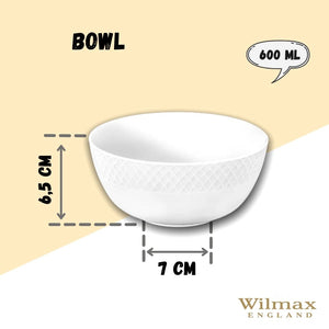 White Bowl 5.5" inch | 14 Cm 20 Fl Oz | 600 Ml