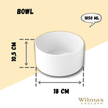 Deep Porcelain White Bowl 7" inch | 18 Cm 62 Fl Oz | 1850 Ml