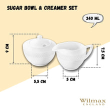 White Sugar Bowl 11 Oz & Creamer