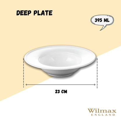 White Deep Plate 9" inch | 23 Cm 13 Oz | 395 Ml