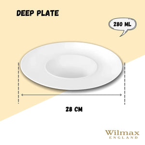 White Deep Plate 11" inch | 28 Cm 9 Fl Oz | 280 Ml