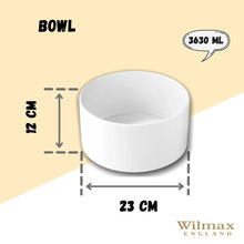 Deep Porcelain White Bowl 9" inch | 23 Cm 123 Fl Oz | 3630 Ml