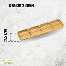 Bamboo Divided Dish 17" inch X 4.5" inch Bento box | 43 X 11.5 Cm