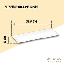 White Sushi/Canape Dish 12" inch X 4.7" inch | 30.5 X 12 Cm