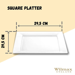 White Square Platter 11.5" inch X 11.5" inch | 29.5 X 29.5 Cm