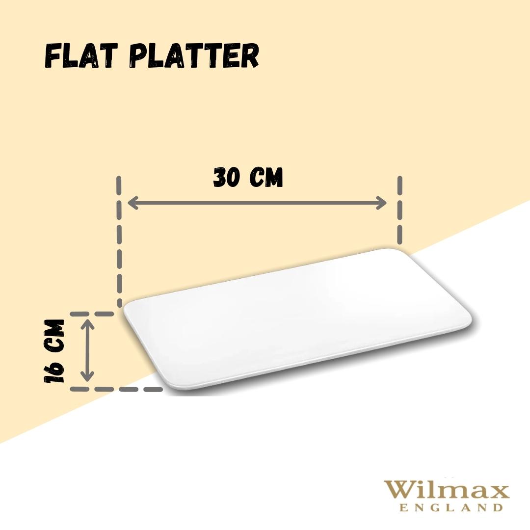 White Rectangle Flat Platter 12" inch X 6.5" inch | 30 X 16 Cm