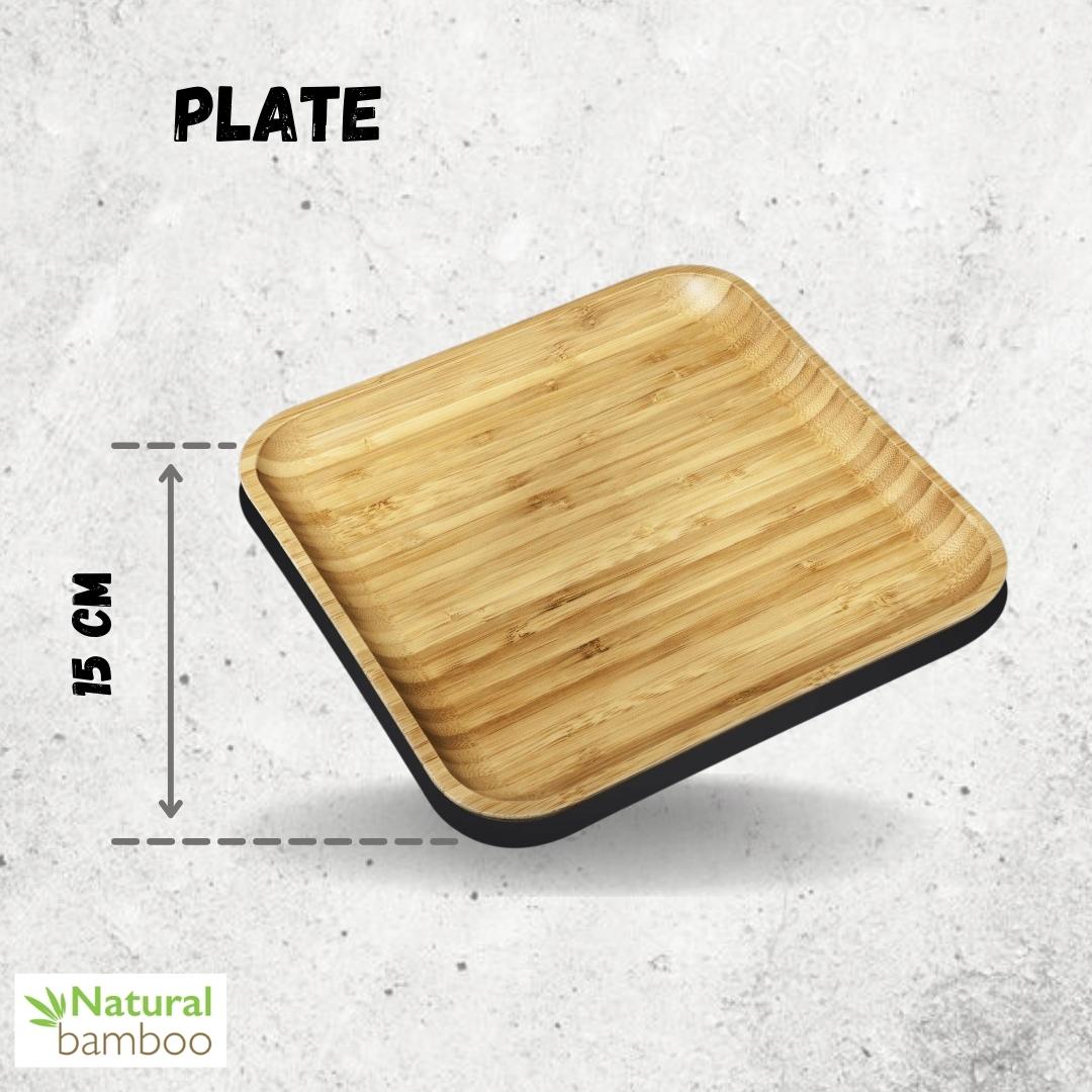 Bamboo Square Plate 6" inch X 6" inch |For Appetizers