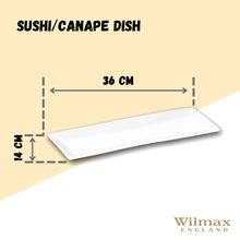 White Sushi/Canape Dish 14" inch X 5.5" inch | 36 X 14 Cm