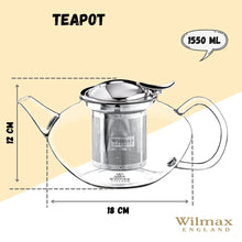 Thermo Glass Teapot 52 Fl Oz | High temperature and shock resistant