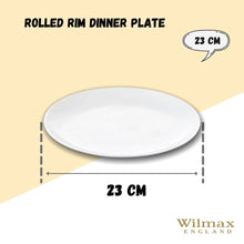 Professional Rolled Rim White Dinner Plate 9" inch | 23 Cm