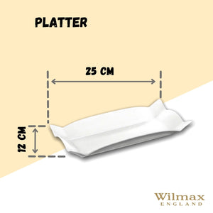 White Rectangle Platter 10" inch X 5" inch | 25 X 12 Cm
