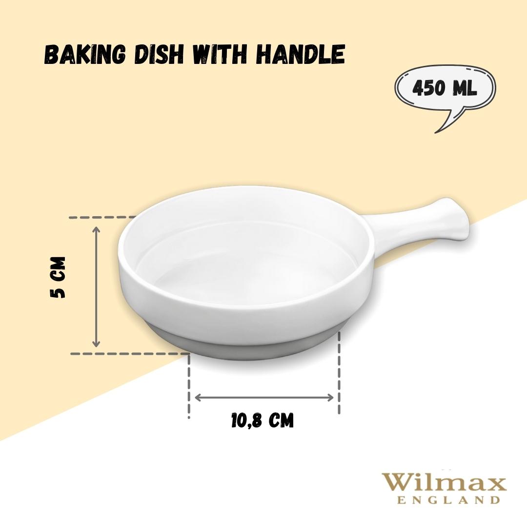 White French Onion Baking Dish With Handle 6" inch | 15 Oz