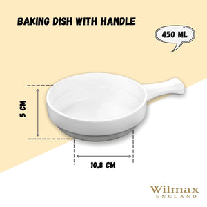 White French Onion Baking Dish With Handle 6" inch | 15 Oz