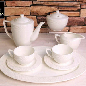 White 3 Oz | 90 Ml Coffee Cup & Saucer Set Of 6 In Gift Box
