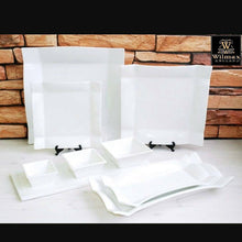 Set Of 6 Rectangle White Platter 7.75" inch X 4" inch | 19.5 X 10 Cm