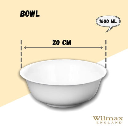 White Bowl 8" inch | 20 Cm 54 Oz | 1600 Ml