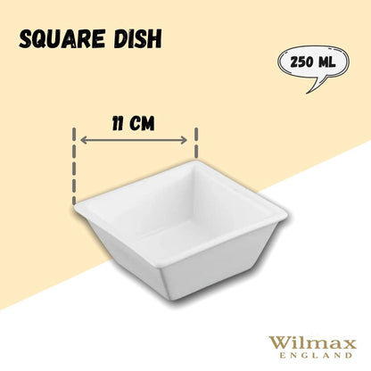 White Square Snack / Sauce Dish 4.25" inch X 4.25" inch X 1.75" inch | 11 X 11 X 4.5 Cm