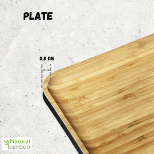 Bamboo Square Plate 8" inch X 8" inch | For Appetizers / Barbecue