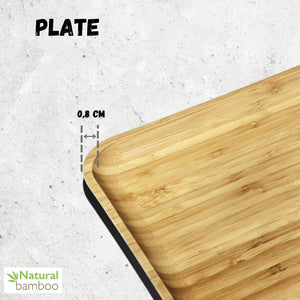 Bamboo Square Plate 10" inch X 10" inch | For Appetizers / Barbecue