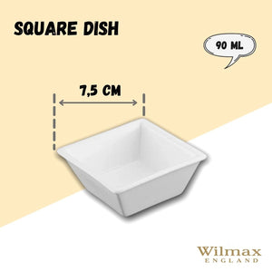 White Square Snack / Sauce Dish 3" inch X 3" inch X 1.25'' | 3 Fl Oz |