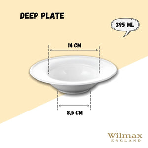 White Deep Plate 9" inch | 23 Cm 13 Oz | 395 Ml