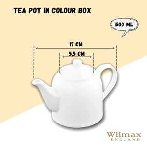 White Teapot 17 Oz | 500 Ml In Colour Box