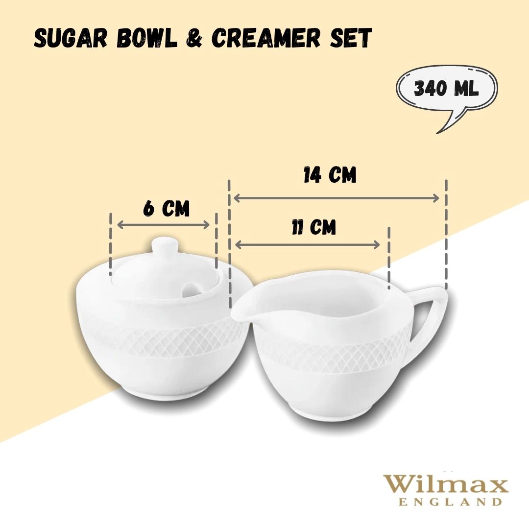 White Sugar Bowl 11 Oz & Creamer